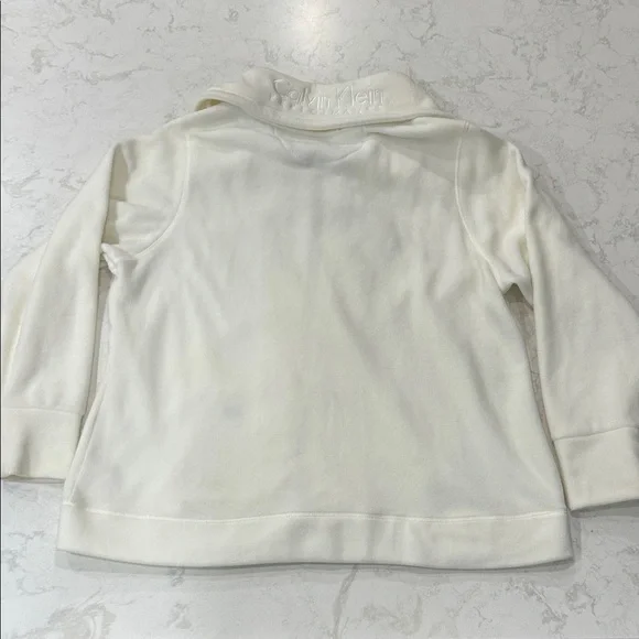 Calvin Klein Performance Women's 1X Full-Zip Hooded Fleece Jacket Winter White - Picture 12 of 13
